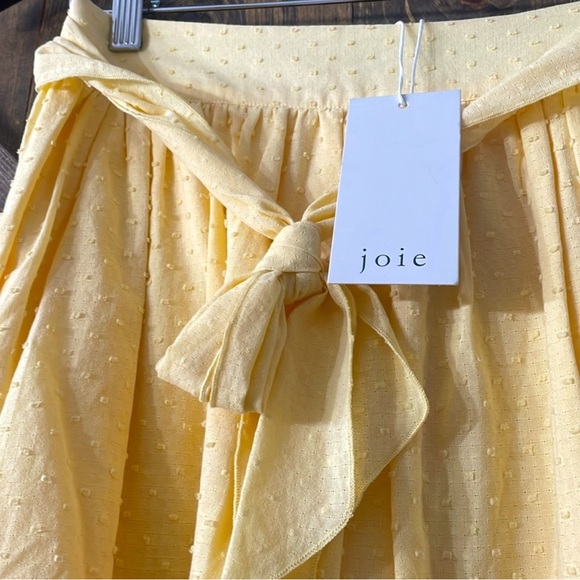 Joie Amerie Mini Skirt Banana Yellow Cotton Lace Hem Sample Size 4 NWT - Picture 4 of 8